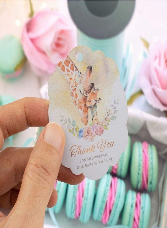 Summer-Ray.com Summer-Ray 50pcs Giraffes Thank You for Showering Our Baby with Love Baby Shower Thank You Tags Favor Tags - Image 2
